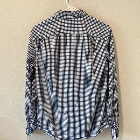Gap Lived-In Wash Blue Plaid Button Down - Picture 4 of 4
